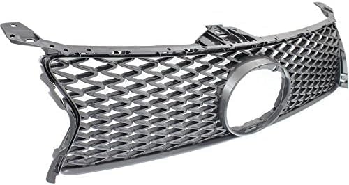 Front Grille Assembly Gray Shell And Insert Plastic Direct Replacement Compatible With 2013-2015 Lexus GS350 / 2015 Lexus GS450h LX1200142 5311130E00
