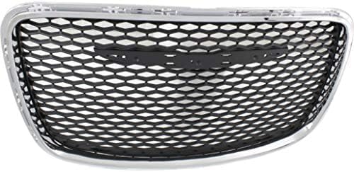 Front Grille Assembly Plastic Chrome Shell With Prime Insert Direct Replacement Compatible With 2015-2023 Chrysler 300 CH1200395 5SW16RXFAE
