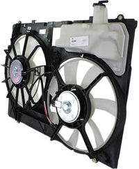 Front Radiator Dual Cooling Fan Assembly Plastic Direct Replacement Compatible with 2006-2010 Toyota Sienna Van TO3115158 163630P110-PFM