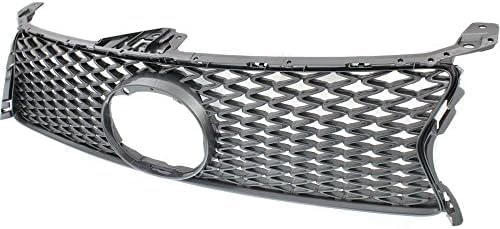 Front Grille Assembly Gray Shell And Insert Plastic Direct Replacement Compatible With 2013-2015 Lexus GS350 / 2015 Lexus GS450h LX1200142 5311130E00