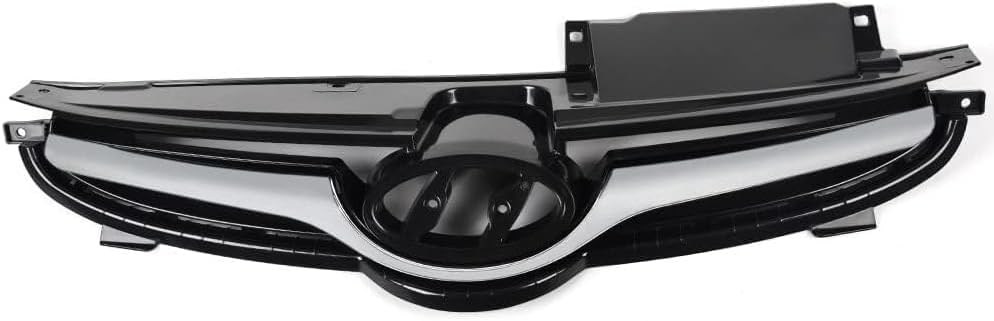 Front Grille Assembly Gray Shell And Insert With Chrome Molding Direct Replacement Compatible With 2011-2013 Hyundai Elantra HY1200165 863503X200