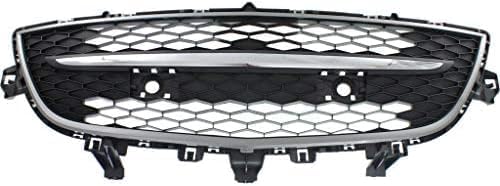 Front Bumper Lower Grille Primed With Chrome Trim Plastic Direct Replacement Compatible With 2010-2012 Mazda CX-9 MA1036119 TE69501T0A