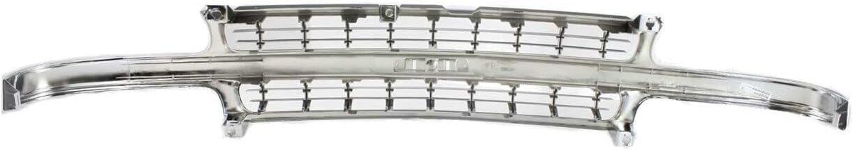Front Grille Chrome Shell With Cross Bar Insert + Headlights + Park Lamp Right & Left Side Direct Replacement Compatible With 2000-2006 Chevrolet Tahoe/Chevrolet Suburban GM1200442