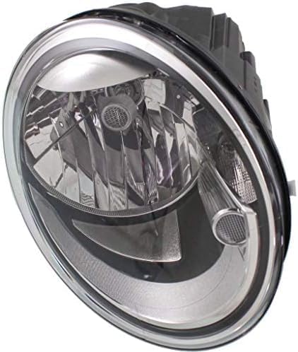 Front Head Light Assembly Right Passenger Side Direct Replacement Compatible With 2012-2019 Volkswagen Beetle VW2503147 5C1941006
