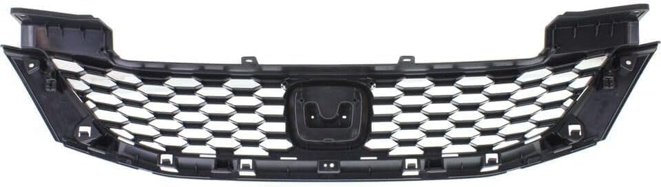 Front Bumper Upper Grille Painted Black Shell And Insert Direct Replacement Compatible With 2013-2015 Honda Accord HO1200217 71121T3LA01