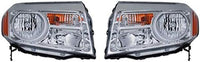 Front Bumper Primed + Grille Assembly + Lower Valance + Headlight + Fog Lamp With Bezels Left Driver And Right Passenger Side Direct Replacement Compatible With 2012-2015 Honda Pilot