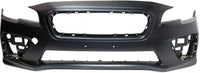 Front Bumper Cover Primed Plastic + Upper & Lower Grille + Signal Lamp + Fog Light + Trim Left Driver & Right Passenger Side Direct Replacement Compatible With 2015-2017 Subaru WRX