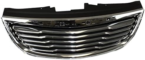 Front Grille Assembly Plastic Chrome Shell With Textured Insert Direct Replacement Compatible With 2011-2016 Chrysler Town & Country CH1200350 68100692AB