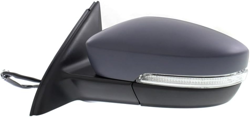 Front Power Mirror Manual Folding Primed With Signal Light Left Driver Side Direct Replacement Compatible With 2011-2018 Volkswagen Jetta VW1320146 5C7857507AD-PFM
