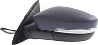 Front Power Mirror Manual Folding Primed With Signal Light Left Driver Side Direct Replacement Compatible With 2011-2018 Volkswagen Jetta VW1320146 5C7857507AD-PFM