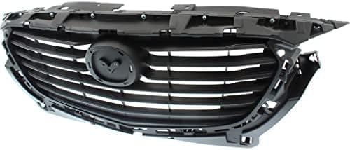 Front Grille Assembly Textured Gray Shell and Insert Plastic Direct Replacement Compatible With 2016-2020 Mazda CX-3 MA1200206 D10J50710H