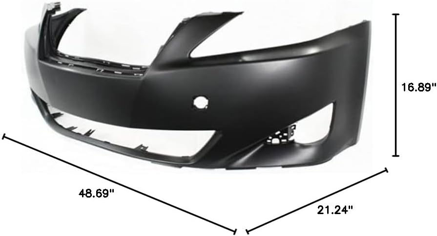 Front Bumper Cover Primed Without Washer Holes Direct Replacement Compatible With 2006-2008 Lexus IS250 / IS350 LX1000163 5211953925