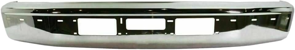 Front Bumper Chrome Steel + Mounting Brackets + Molding Centre + Right & Left Side Direct Replacement Compatible With 1992-1997 Ford F-Series / 1992-1996 Bronco FO1067108