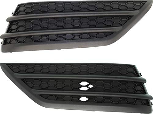 Set of 2 Front Bumper Outer Grille Textured Left Driver & Right Passenger Side Direct Replacement Compatible with 2016-2018 Honda Pilot HO1038130 HO1039130 71102TG7A00 71107TG7A00