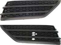 Set of 2 Front Bumper Outer Grille Textured Left Driver & Right Passenger Side Direct Replacement Compatible with 2016-2018 Honda Pilot HO1038130 HO1039130 71102TG7A00 71107TG7A00