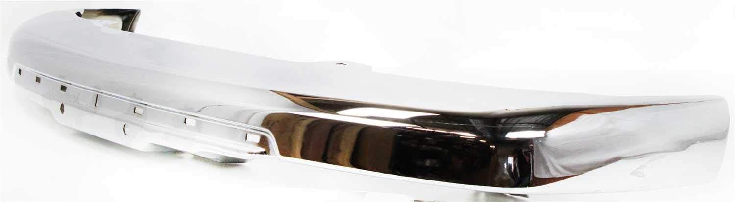 Front Bumper Chrome Steel with Brackets + Lower Valance Primed with Tow Hook & Without Fog Light Holes Direct Replacement For 2004-2012 Chevrolet Colorado/GMC Canyon GM1000723
