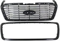 Front Grille Primed Shell And Chrome Billet Style Bar Insert Direct Replacement Compatible With 2006-2008 Ford F-150 FO1200517 6L3Z8200APTM