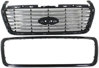 Front Grille Primed Shell And Chrome Billet Style Bar Insert Direct Replacement Compatible With 2006-2008 Ford F-150 FO1200517 6L3Z8200APTM