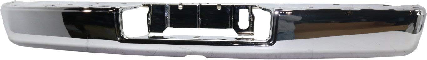 Step Bumper Face Bar Only With Pad Provision Without Mounting Bracket Chrome Steel Direct Replacement Compatible With 2017-2020 Nissan Titan / 2016-2020 XD NI1102165 85030EZ20A