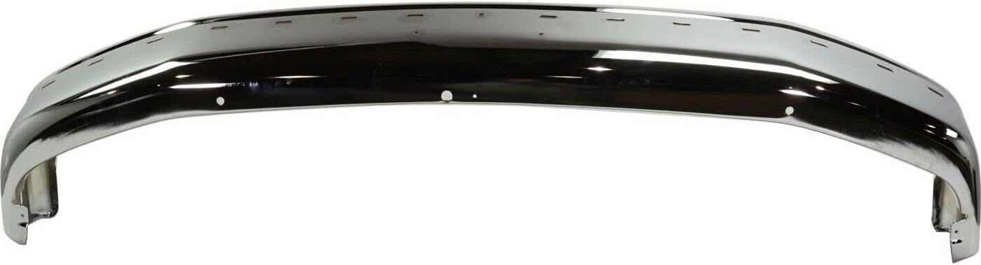 Front Bumper Chrome Steel With Molding & Without Air Intake Holes Direct Replacement Compatible With 1992-1996 Ford F-Series FO1002237 F2TZ17757B