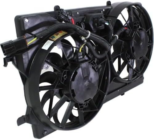 Front Dual Fan Assembly Plastic Direct Replacement Compatible with 2000-2002 Ford Focus FO3115143 1S4Z8C607CC