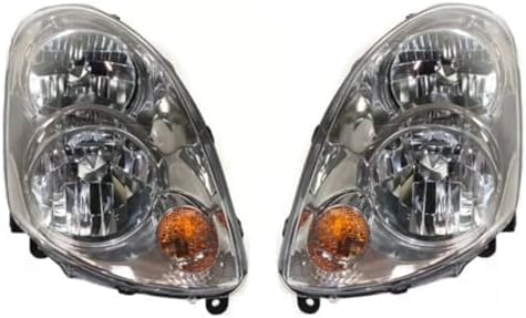 Set Of 2 Front Head Light Assembly Halogen Right Passenger & Left Driver Side Direct Replacement Compatible With 2003-2004 Infiniti G35 IN2503112 IN2502112 26010AC025 26060AC025