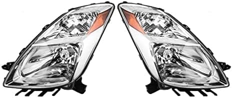 Set Of 2 Front Head Light Assembly Lens And Housing Plastic Left Driver & Right Passenger Side Direct Replacement Compatible With 2004-2006 Toyota Prius TO2502159 TO2503159