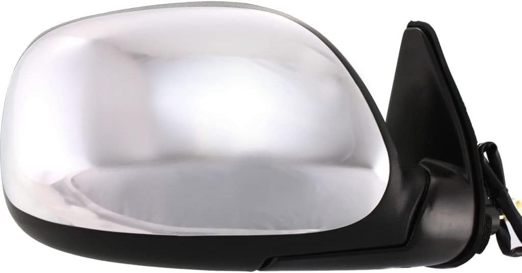 Front Power Mirror Manual Folding Non-Towing Non-Heated Chrome Right Passenger Side Direct Replacement Compatible With 2000-2006 Toyota Tundra TO1321191 879100C040