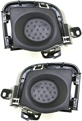 Set Of 2 Front Fog Light Cover Primed Left Driver & Right Passenger Side Direct Replacement Compatible With 2010-2011 Toyota Prius TO1039135 TO1038135 8148147010 8148247010