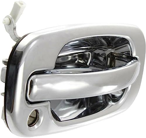 Set of 2 Front Exterior Door Handle Chrome with Keyhole Left Driver & Right Passenger Side Direct Replacement Compatible with 1999-2006 Chevrolet Silverado/GMC Sierra 1500 2500 3500