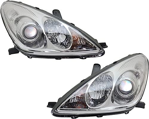 Set Of 2 Front Head Light Assembly Plastic Left Driver & Right Passenger Side Direct Replacement Compatible With 2005-2006 Lexus ES330 LX2502125 LX2503125 8117033561 8113033561