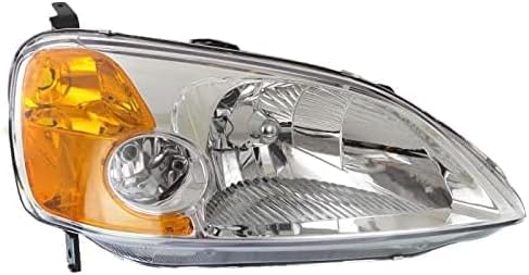 Set Of 2 Front Head Light Lens And Housing Right Passenger & Left Driver Side Direct Replacement Compatible With 2001-2003 Honda Civic HO2519102 HO2518102 33101S5PA01