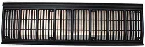 Front Grille Primed Shell And Insert Plastic Direct Replacement Compatible With 1991-1996 Jeep Cherokee CH1200176 55034046