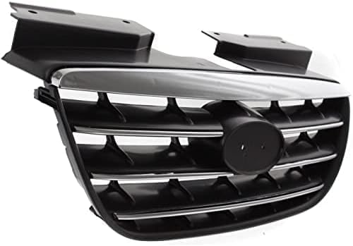 Front Grille Primed Shell With Chrome Insert Molding Plastic Direct Replacement Compatible With 2007-2010 Hyundai Elantra HY1200145 863502H000