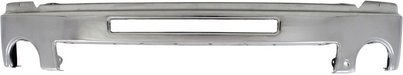 Front Bumper Chrome Steel + Upper Cover Primed + Lower Valance Textured Direct Replacement Compatible With 2007-2013 GMC Sierra 1500 GM1015100 GM1002834 GM1014102