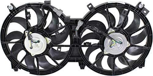 Front Radiator Dual Cooling Fan Assembly Plastic Direct Replacement Compatible with 2009-2014 Nissan Maxima NI3115139 21481ZY70A