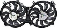 Front Radiator Dual Cooling Fan Assembly Plastic Direct Replacement Compatible with 2009-2014 Nissan Maxima NI3115139 21481ZY70A