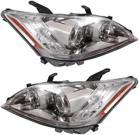 Set Of 2 Front Headlight Lens And Housing Right Passenger & Left Driver Side Direct Replacement Compatible With 2010-2011 Lexus ES350 LX2518116 LX2519116 8113033740 8117033740