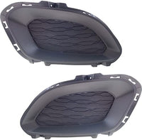 Set Of 2 Front Fog Light Cover Primed Plastic Right Passenger & Left Driver Side Direct Replacement Compatible With 2012-2015 Kia Rio KI1039122 KI1038122 865241W200 865231W200