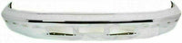 Front Bumper Chrome Steel + Moldings + Arm Mounting Brackets Left Driver & Right Passenger Side Direct Replacement Compatible With Ford F-Series & Bronco 1992-1996 FO1002254