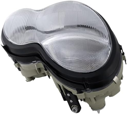 Front Headlight Assembly Halogen Right Passenger Side Direct Replacement Compatible With 2001-2004 Mercedes Benz C-Class MB2503118 2038201061