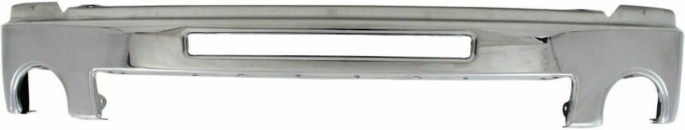 Front Front Bumper Chrome with Air Hole + Lower Valance Air Deflector Primed Direct Replacement Compatible With GMC Sierra 2500HD 3500HD 2007-2010 GM1092218 GM1002834