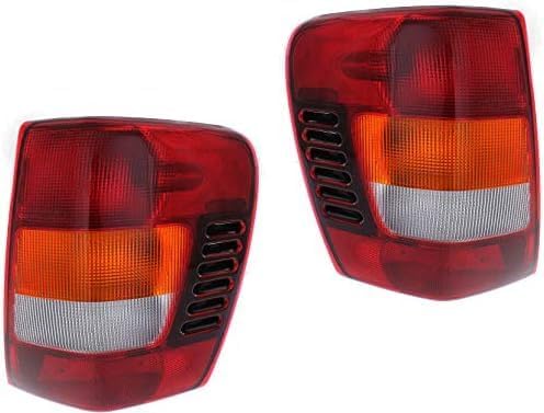 Set Of 2 Tail Light Assembly Left Driver & Right Passenger Side Direct Replacement Compatible With 2002-2004 Jeep Grand Cherokee CH2801150 CH2800150 55155138AJ-PFM 55155138AH-PFM