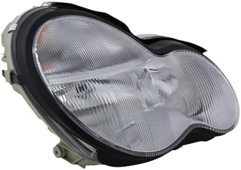 Front Headlight Assembly Halogen Right Passenger Side Direct Replacement Compatible With 2001-2004 Mercedes Benz C-Class MB2503118 2038201061