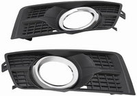 Set Of 2 Front Fog Lights Molding Primed Plastic with Chrome Trim Left Driver & Right Passenger Side Direct Replacement Compatible With 2010-2016 Cadillac SRX GM1039125 GM1038125