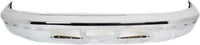 Front Bumper Chrome Steel + Lower Valance Panel + Center Moldings + Brackets Left Driver & Right Passenger Side Direct Replacement Compatible With 1992-1996 Ford Bronco/F-Series