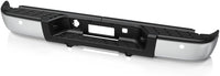 Rear Bumper Face Bar & Step Pad Chrome Steel Direct Replacement Compatible With 2007-2013 Chevrolet Silverado/GMC Sierra 1500 GM1103148 20899360-PFM