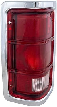 Set OF 2 Tail Light Lens And Housing With Chrome Trim Right Passenger & Left Driver Side Direct Replacement Compatible With 1988-1993 Dodge Full Size Pickup CH2808103 CH2809103
