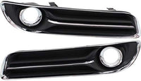 Set Of 2 Front Fog Light Molding Primed With Chrome Trim Left Driver & Right Passenger Side Direct Replacement Compatible With 2011-2014 Chrysler 300 CH1038126 CH1039126 68127946AB