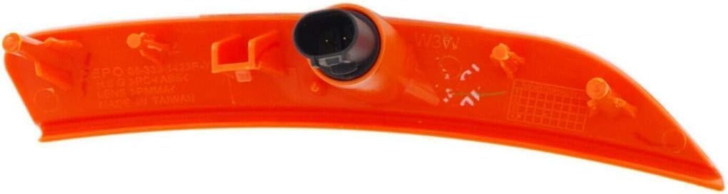 Front Side Marker Light Assembly Right Passenger Side Direct Replacement Compatible With 2015-2017 Chrysler 200 CH2551131 68206450AA